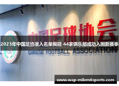 2023年中国足协准入名单揭晓 44家俱乐部成功入围新赛季